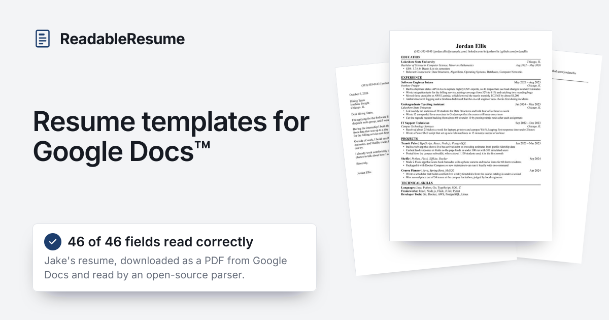 Free Resume Templates for Google Docs and Word